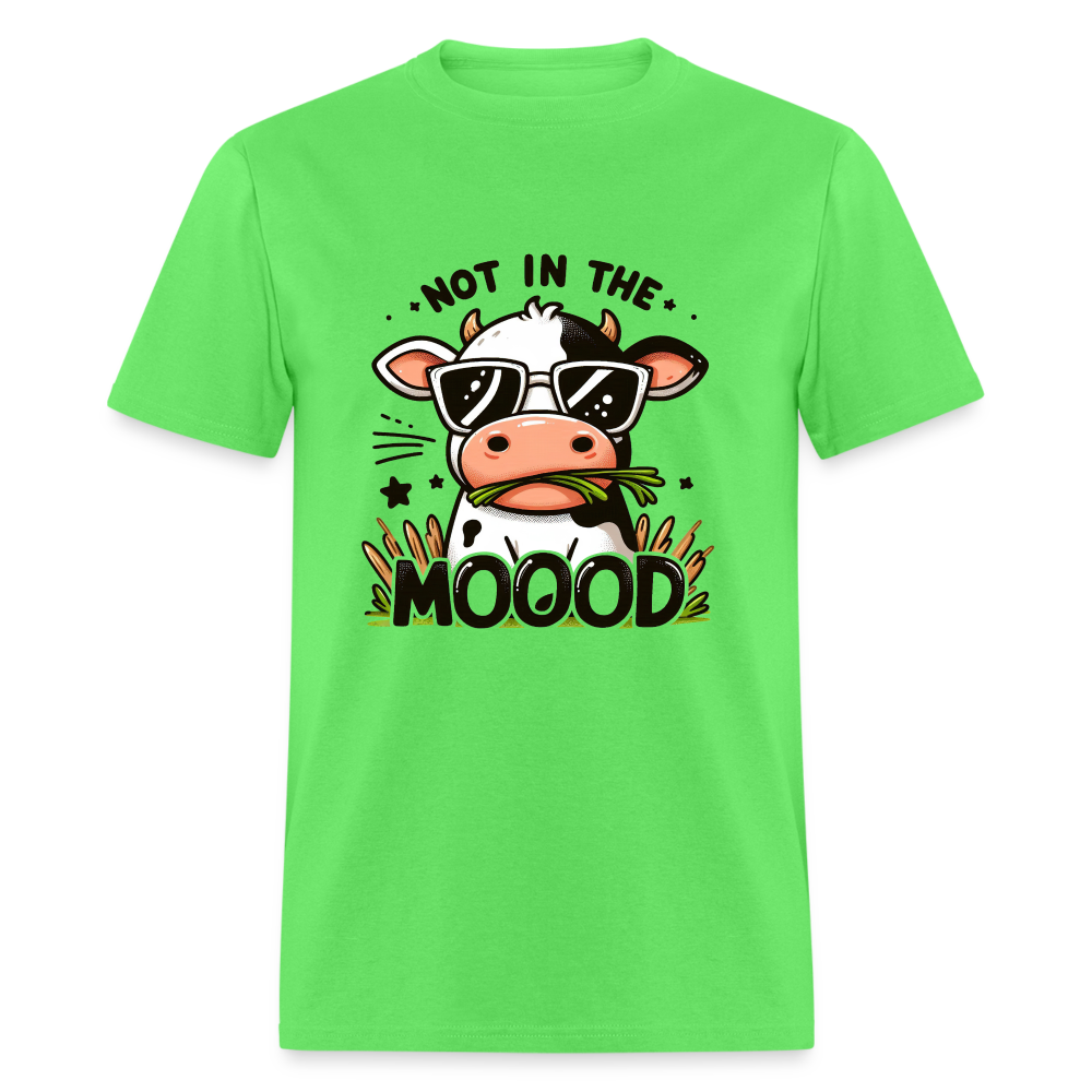 Not In The Mood (with Funny Cute Cow Design) T-Shirt Color: white