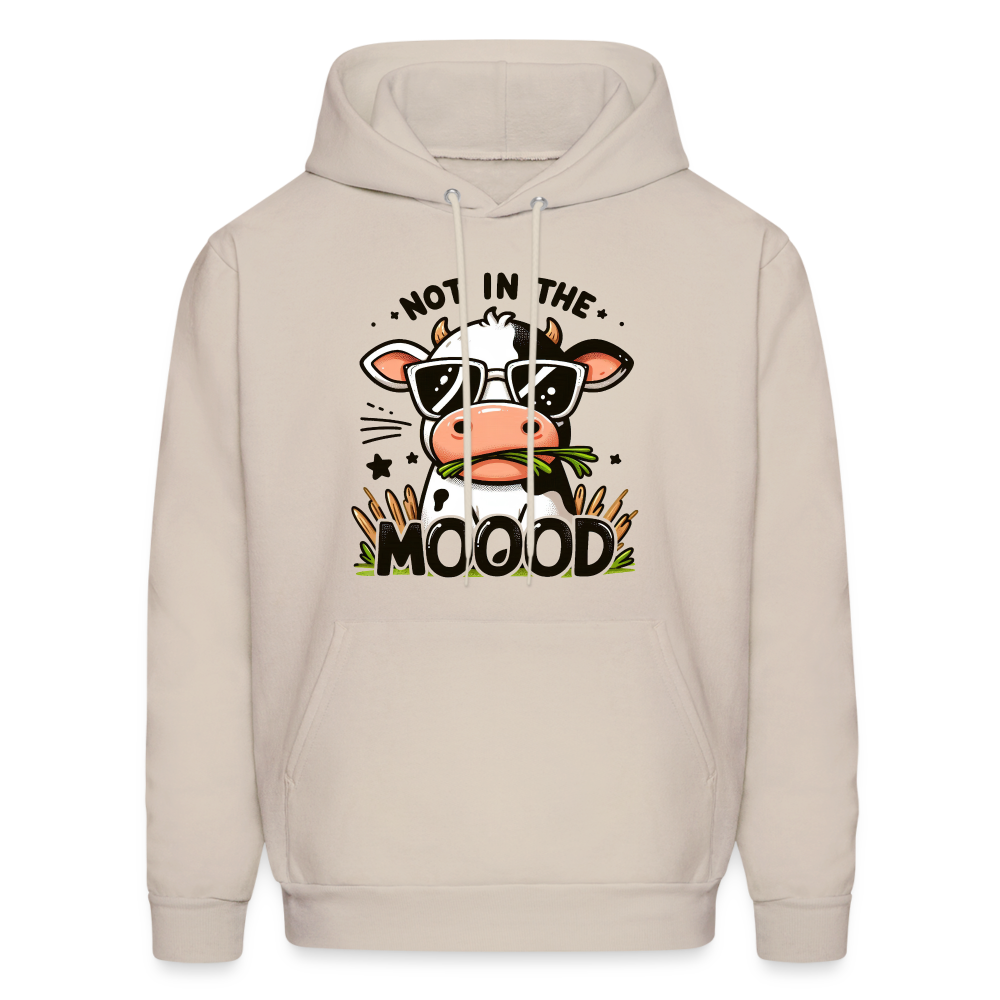 Not In The Mood Hoodie (Funny Cute Cow Design) Color: Sand