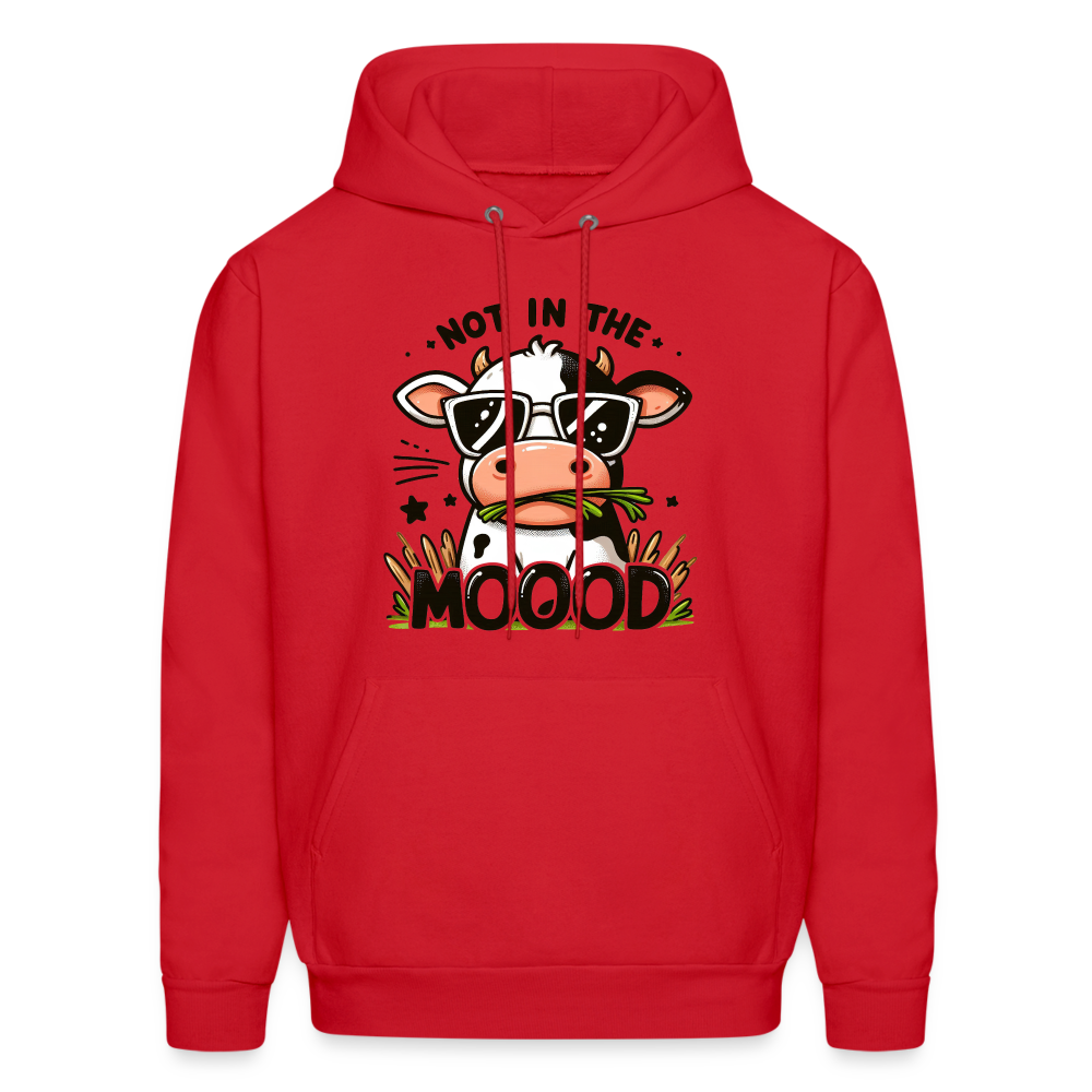 Not In The Mood Hoodie (Funny Cute Cow Design) Color: red
