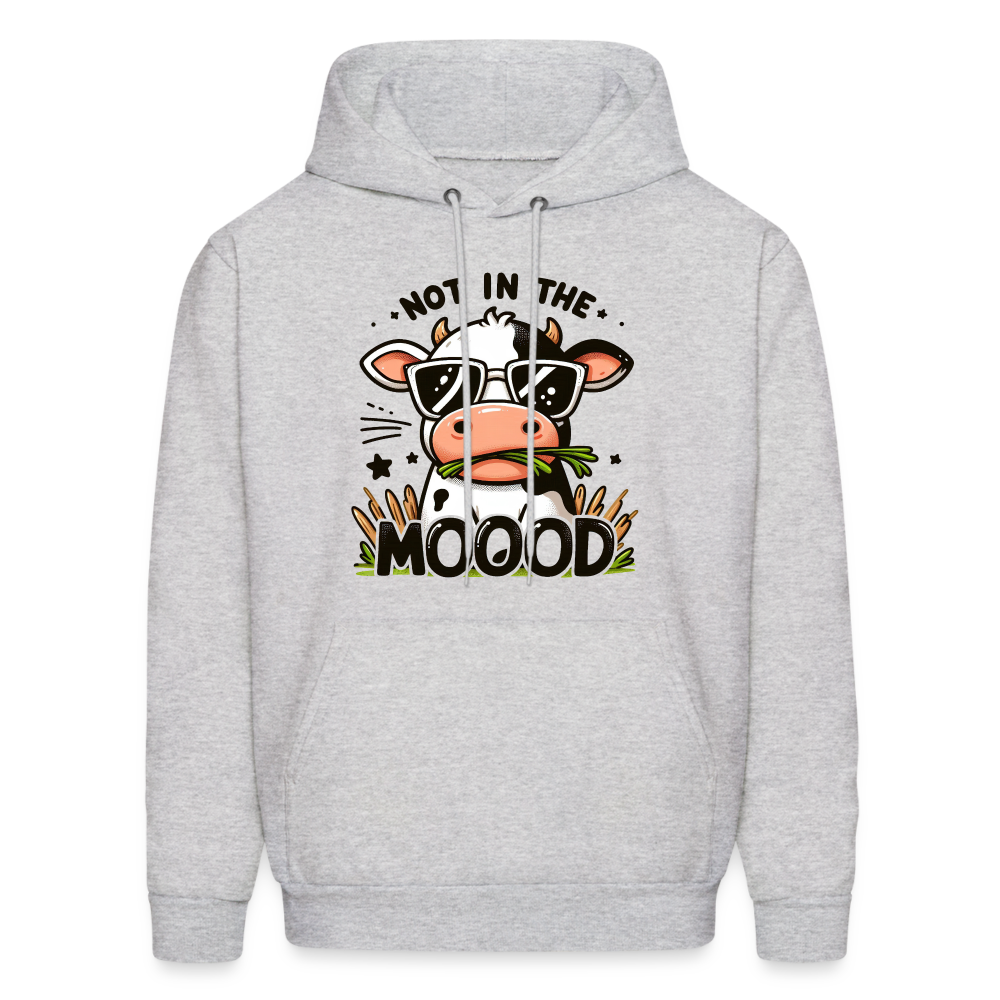 Not In The Mood Hoodie (Funny Cute Cow Design) Color: ash