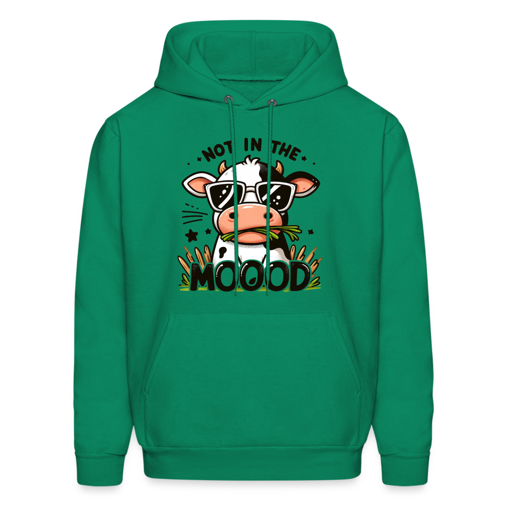 Not In The Mood Hoodie (Funny Cute Cow Design) Color: kelly green