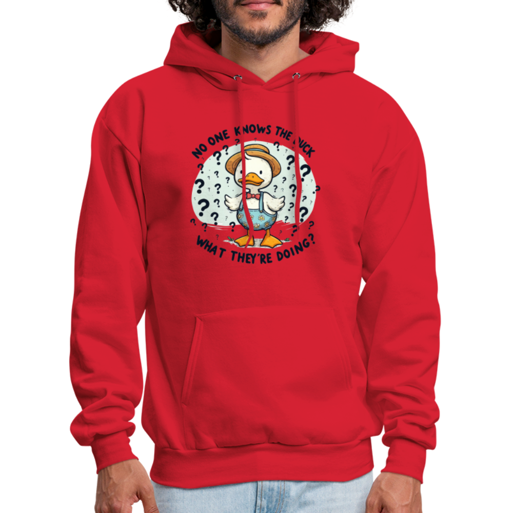 No One Knows The Duck What They're Doing Hoodie Color: white