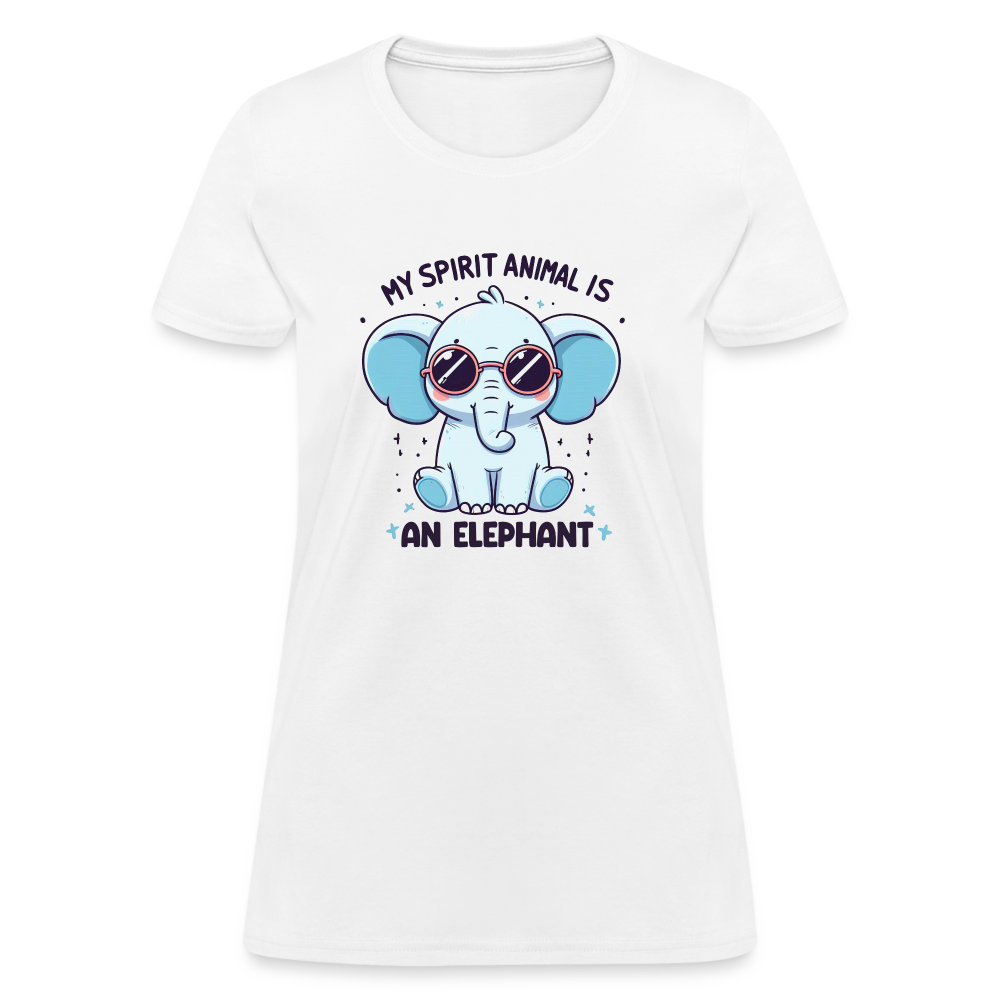 My Spirit Animal is an Elephant Women's Contoured T-Shirt Color: White