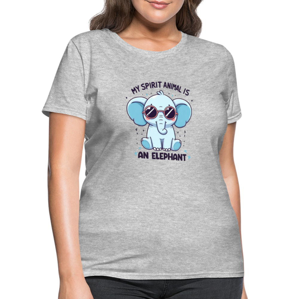 My Spirit Animal is an Elephant Women's Contoured T-Shirt Color: Heather Gray