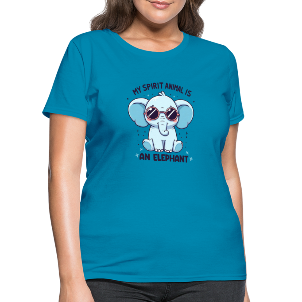 My Spirit Animal is an Elephant Women's Contoured T-Shirt Color: Heather Gray