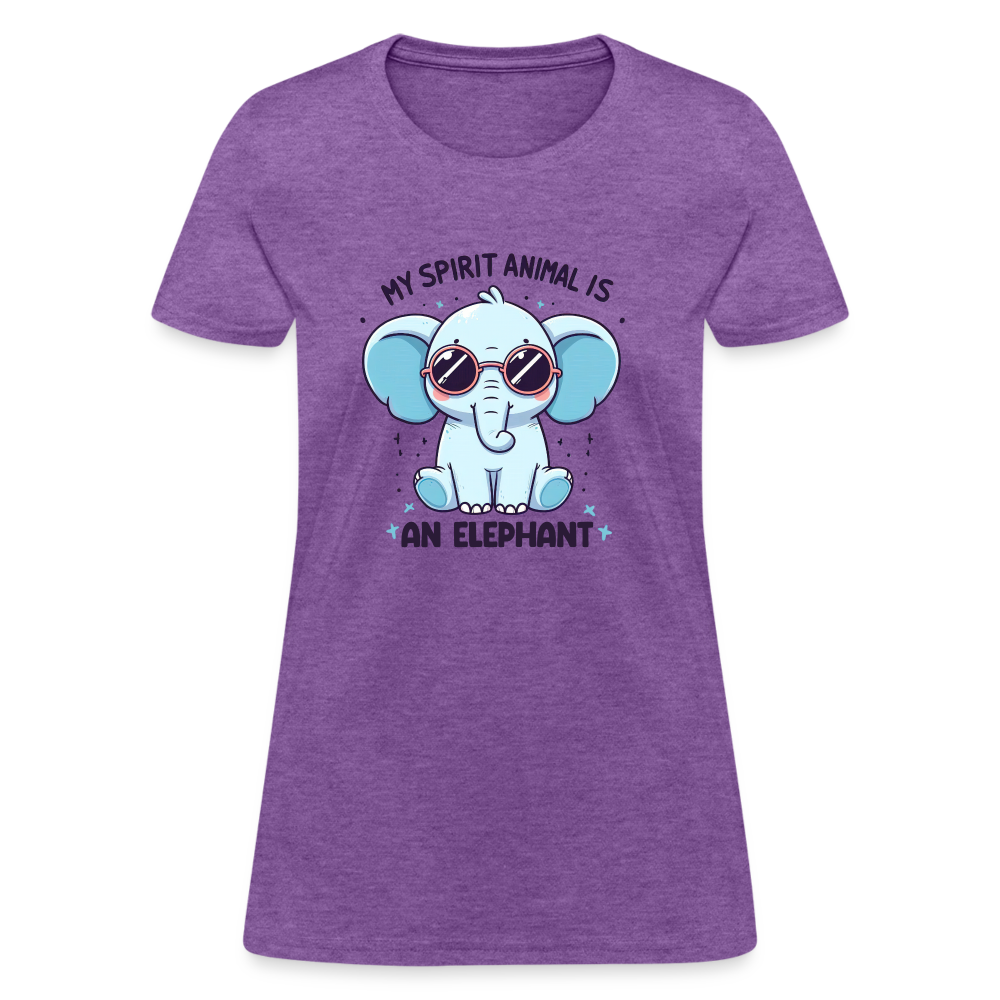 My Spirit Animal is an Elephant Women's Contoured T-Shirt Color: Purple Heather