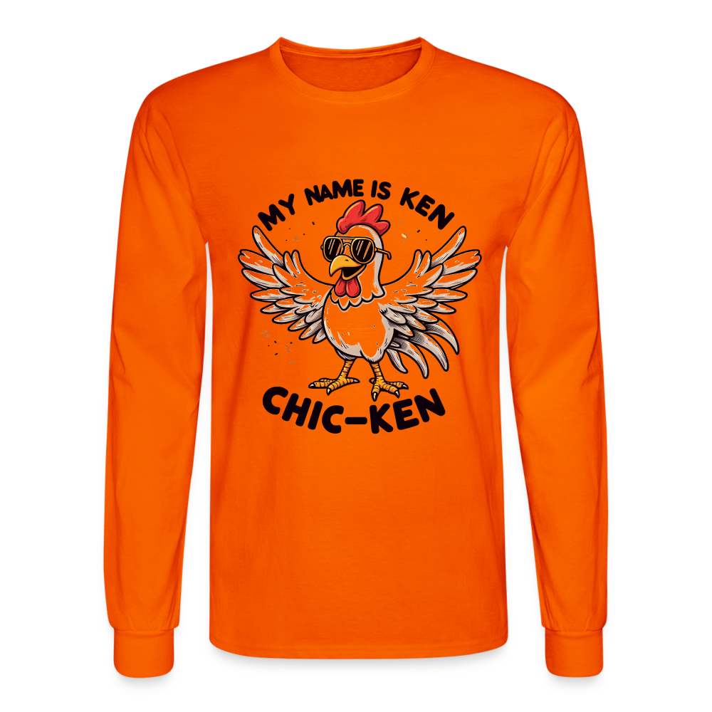 My Name is Ken (Chic - Ken) Men's Long Sleeve T-Shirt Color: orange