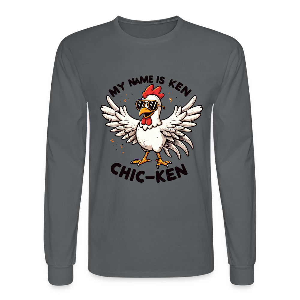 My Name is Ken (Chic - Ken) Men's Long Sleeve T-Shirt Color: charcoal