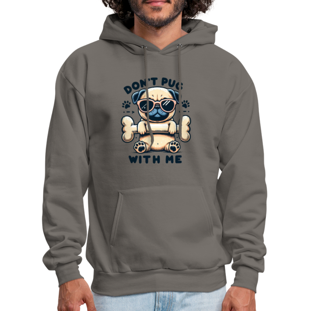 Don't Pug With Me Hoodie (Pug with Attitude) - asphalt gray