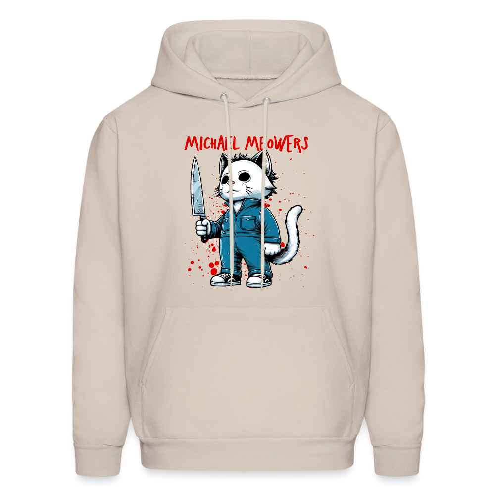 Michael Meowers Hoodie Scary Cat Halloween Cat Lover Color: Sand