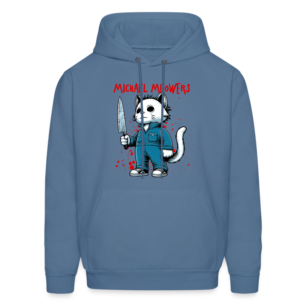 Michael Meowers Hoodie Scary Cat Halloween Cat Lover Color: denim blue