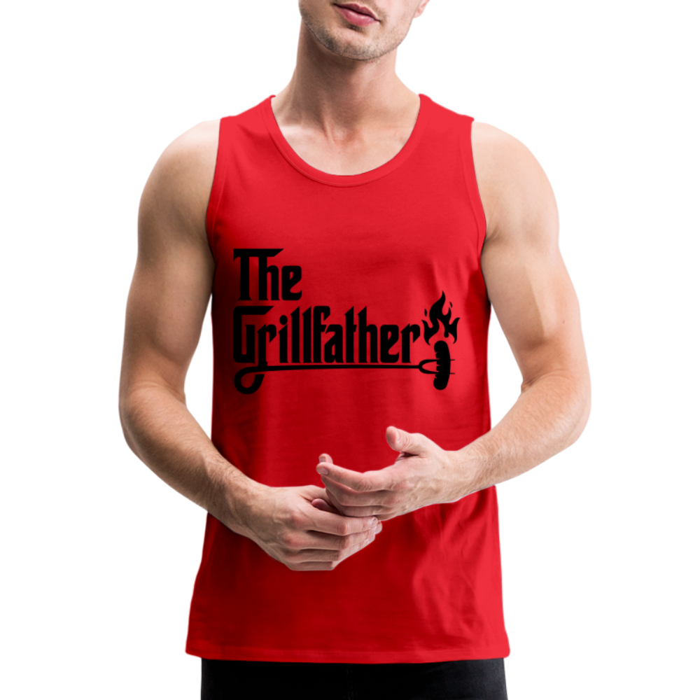 The Grillfather Men’s Premium Tank Top (BBQ Grilling Dad) - red