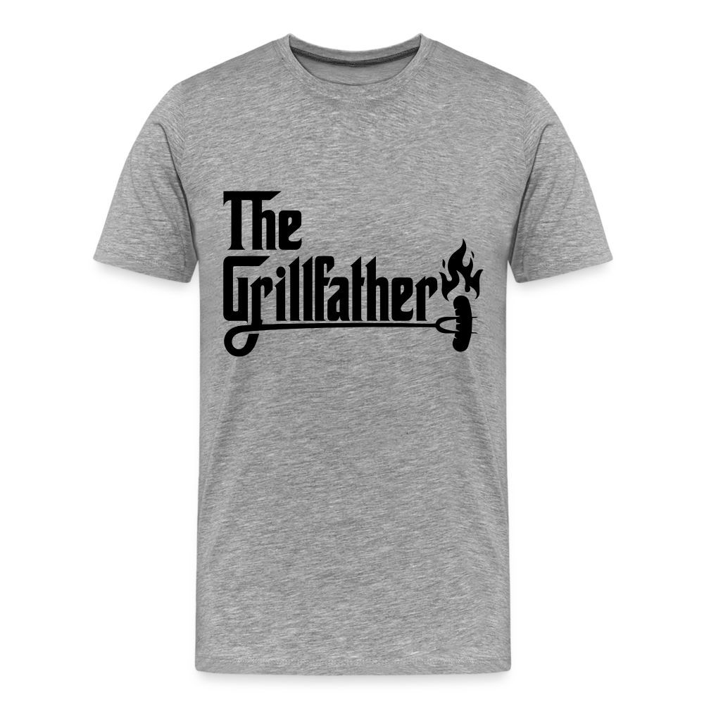 The Grillfather Men's Premium T-Shirt (BBQ Grilling Dad) - heather gray