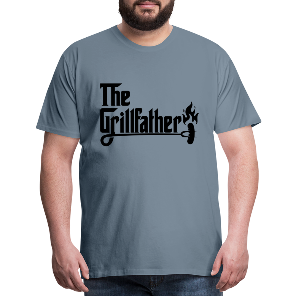The Grillfather Men's Premium T-Shirt (BBQ Grilling Dad) - steel blue