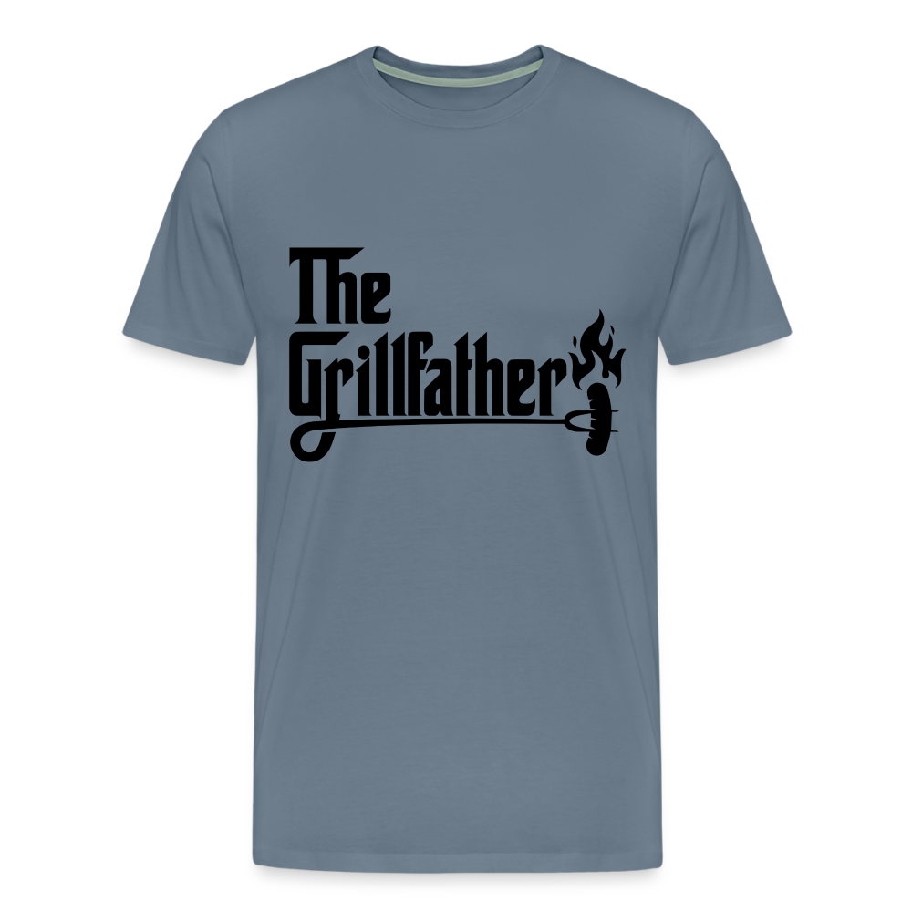 The Grillfather Men's Premium T-Shirt (BBQ Grilling Dad) - steel blue