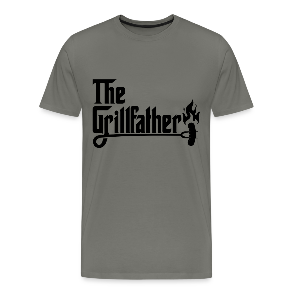 The Grillfather Men's Premium T-Shirt (BBQ Grilling Dad) - asphalt gray