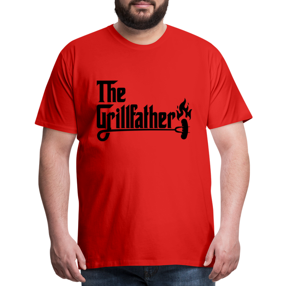 The Grillfather Men's Premium T-Shirt (BBQ Grilling Dad) - red