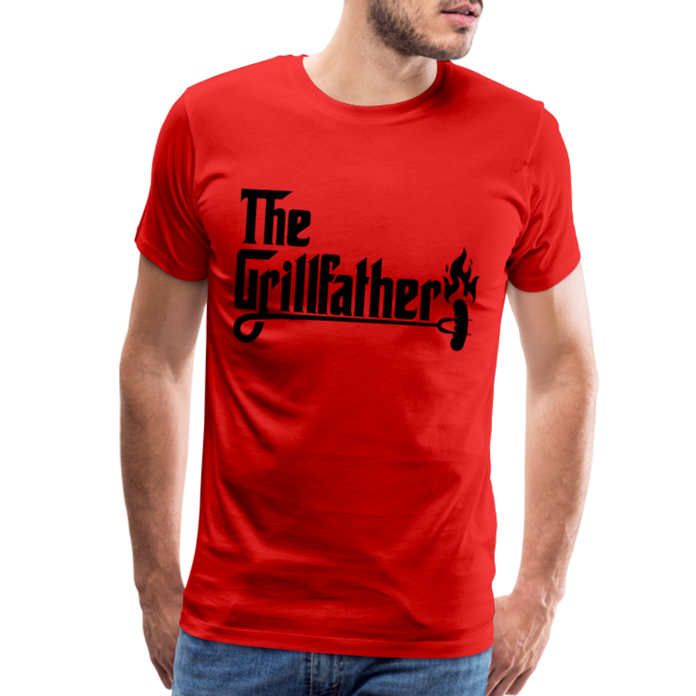 The Grillfather Men's Premium T-Shirt (BBQ Grilling Dad) - red