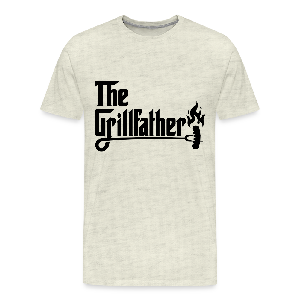 The Grillfather Men's Premium T-Shirt (BBQ Grilling Dad) - heather oatmeal