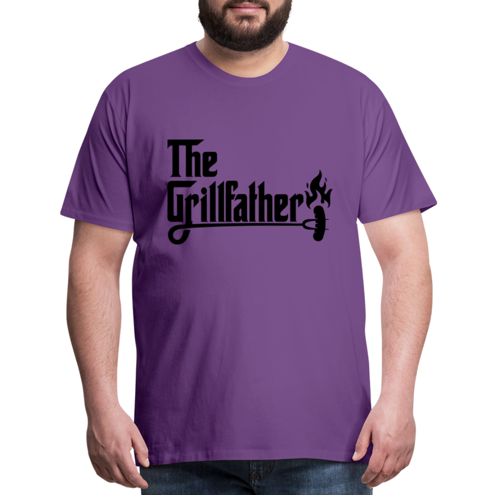 The Grillfather Men's Premium T-Shirt (BBQ Grilling Dad) - purple