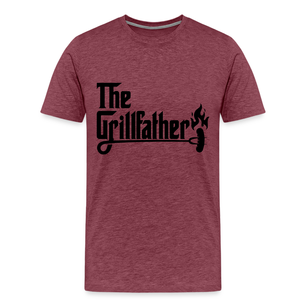 The Grillfather Men's Premium T-Shirt (BBQ Grilling Dad) - heather burgundy