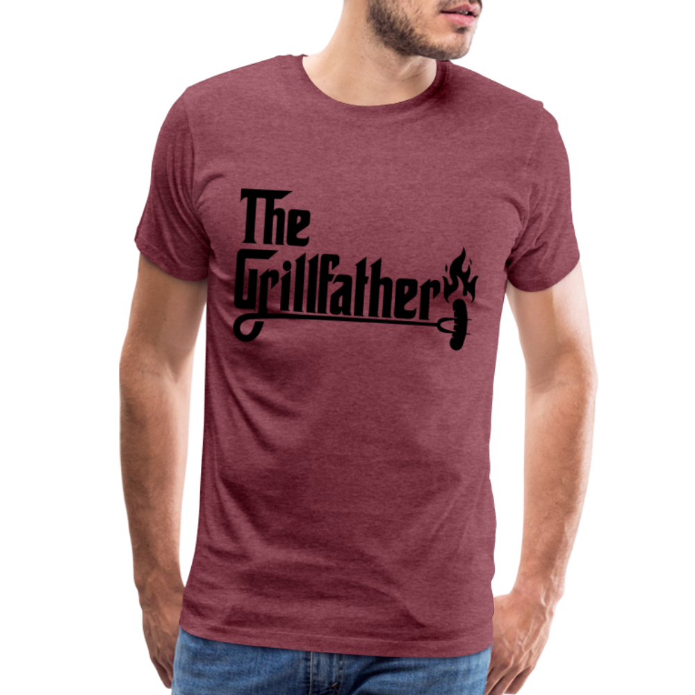 The Grillfather Men's Premium T-Shirt (BBQ Grilling Dad) - heather burgundy