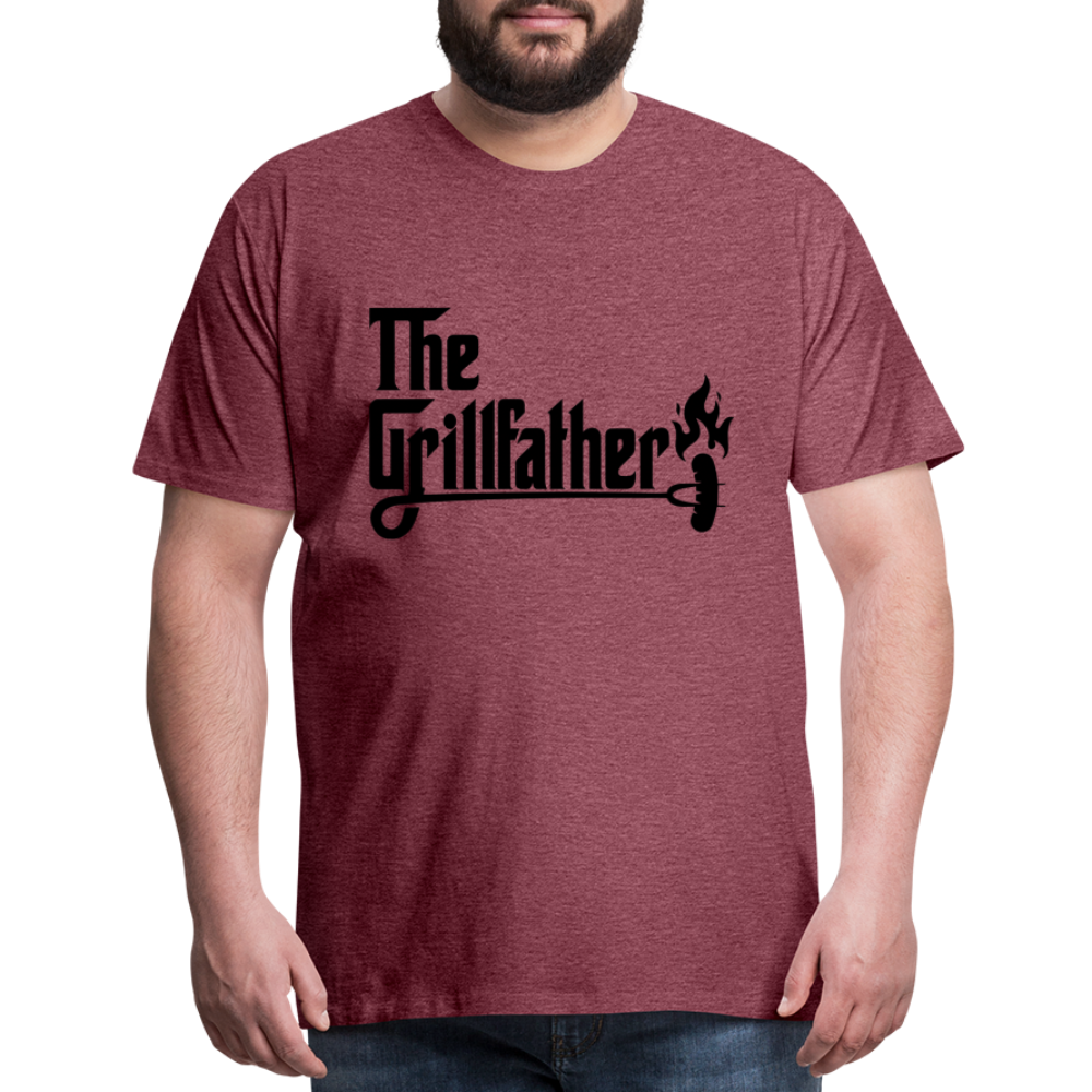 The Grillfather Men's Premium T-Shirt (BBQ Grilling Dad) - heather burgundy