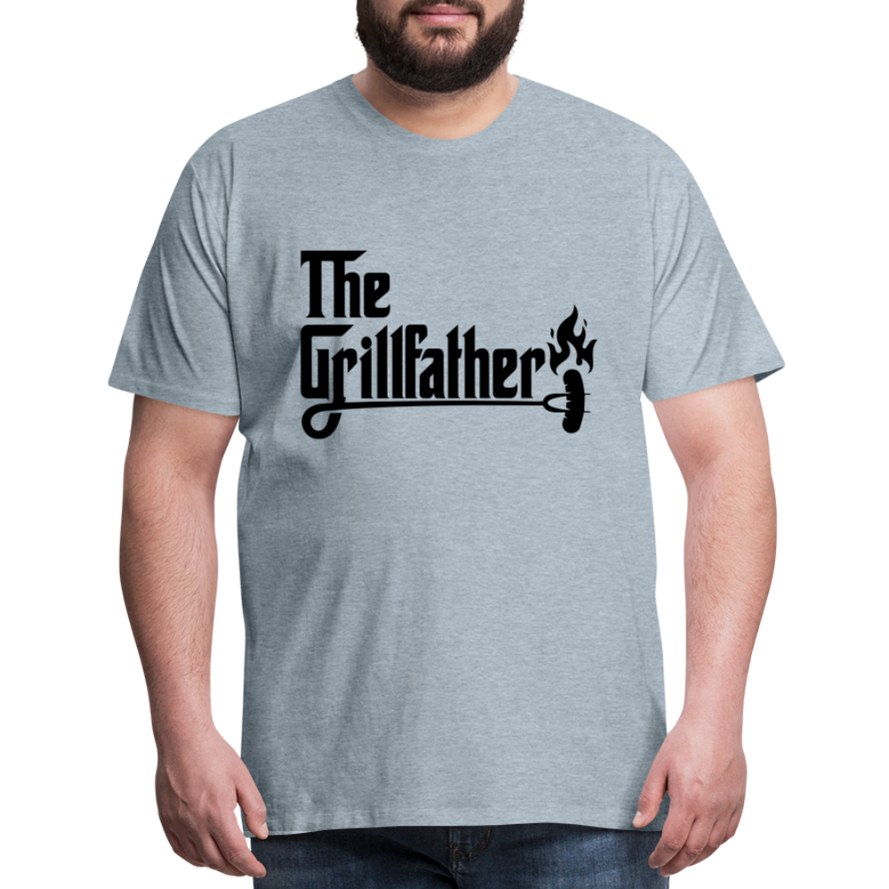 The Grillfather Men's Premium T-Shirt (BBQ Grilling Dad) - heather ice blue