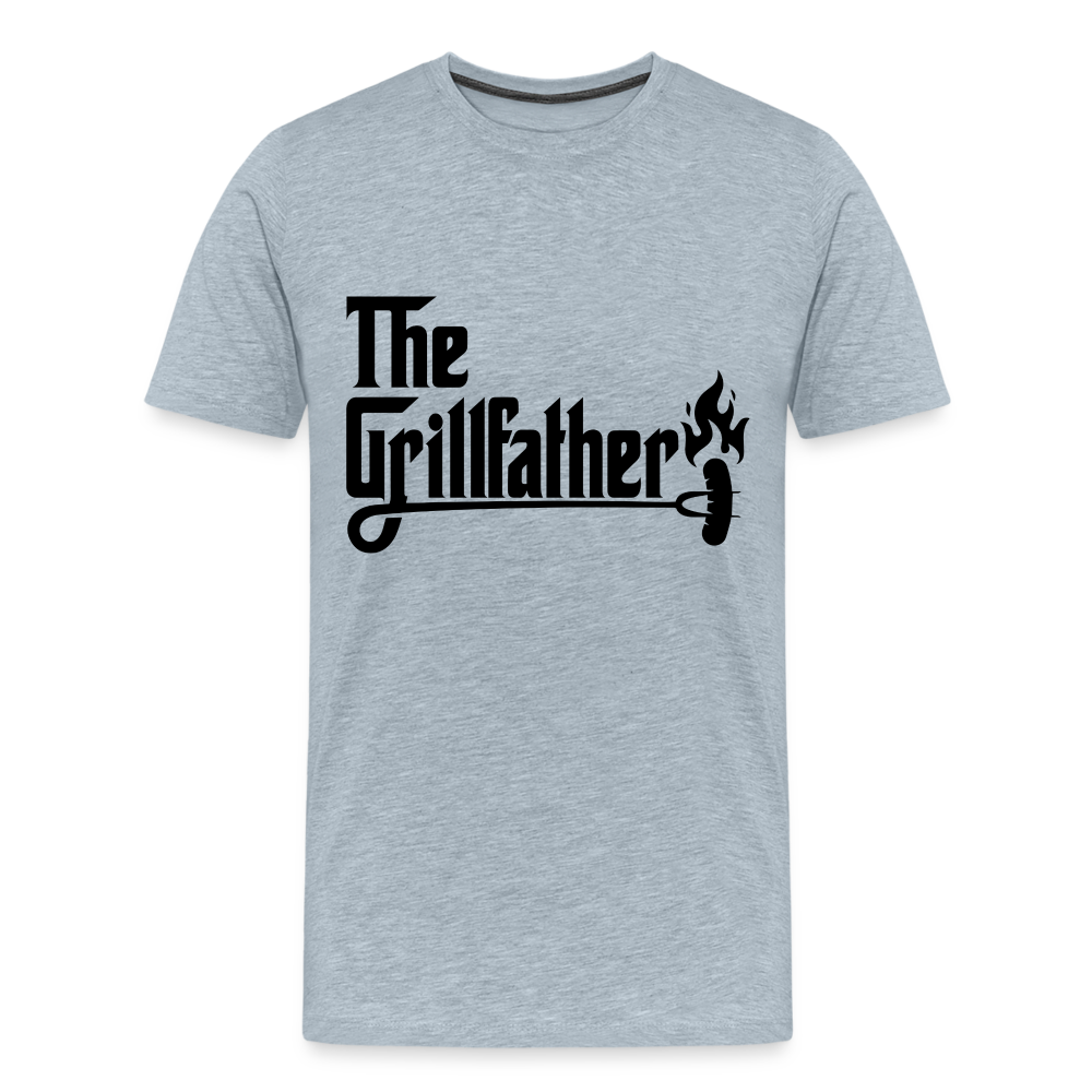 The Grillfather Men's Premium T-Shirt (BBQ Grilling Dad) - heather ice blue