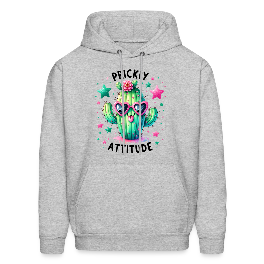 Prickly Attitude Hoodie (Cactus) - heather gray