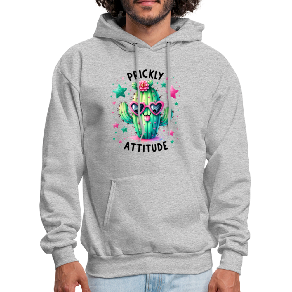 Prickly Attitude Hoodie (Cactus) - heather gray