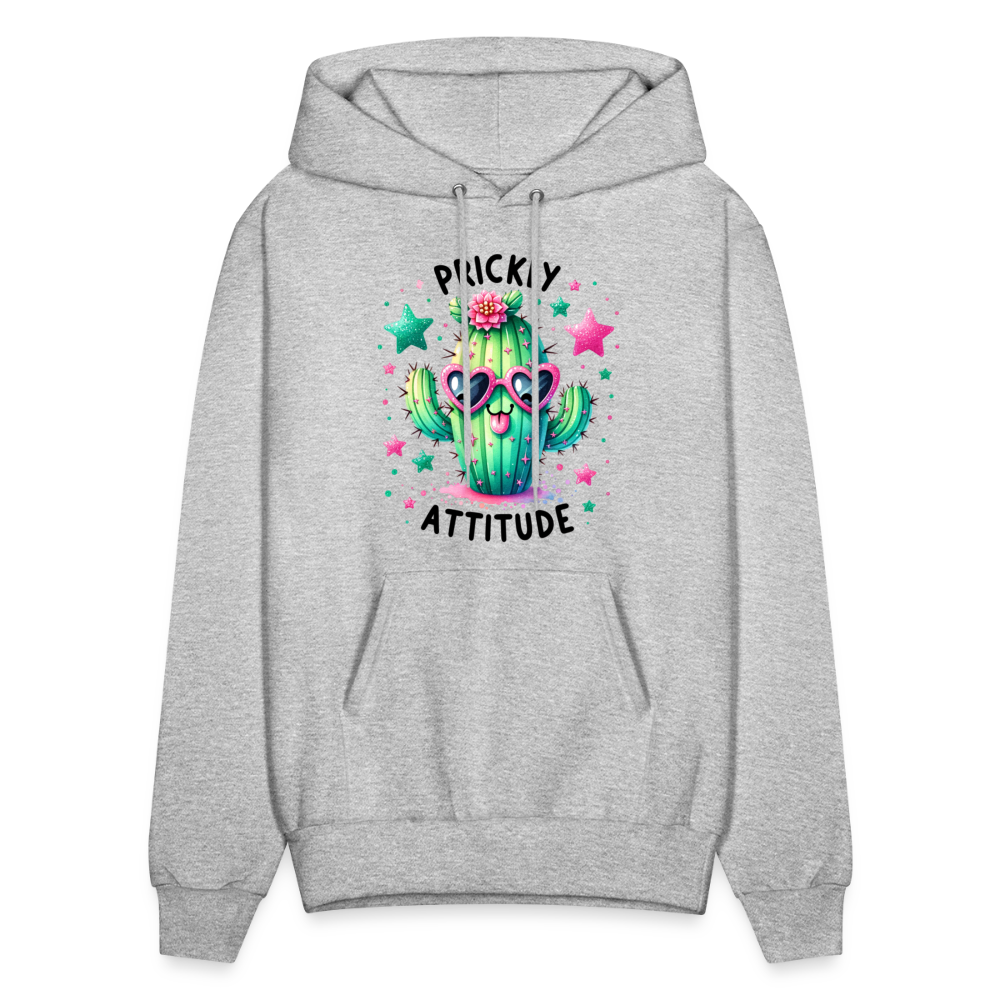 Prickly Attitude Hoodie (Cactus) - heather gray