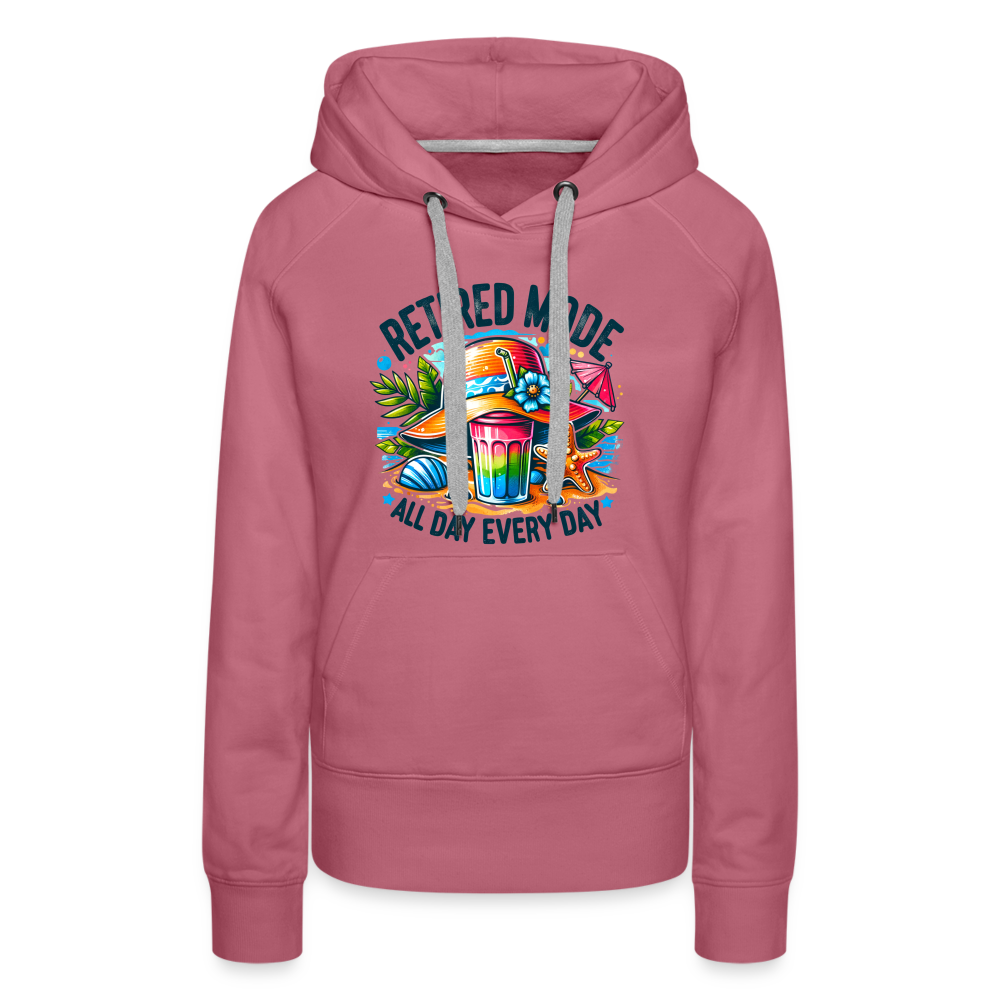 Retired Mode Women’s Premium Hoodie (All Day Every Day) Color: white