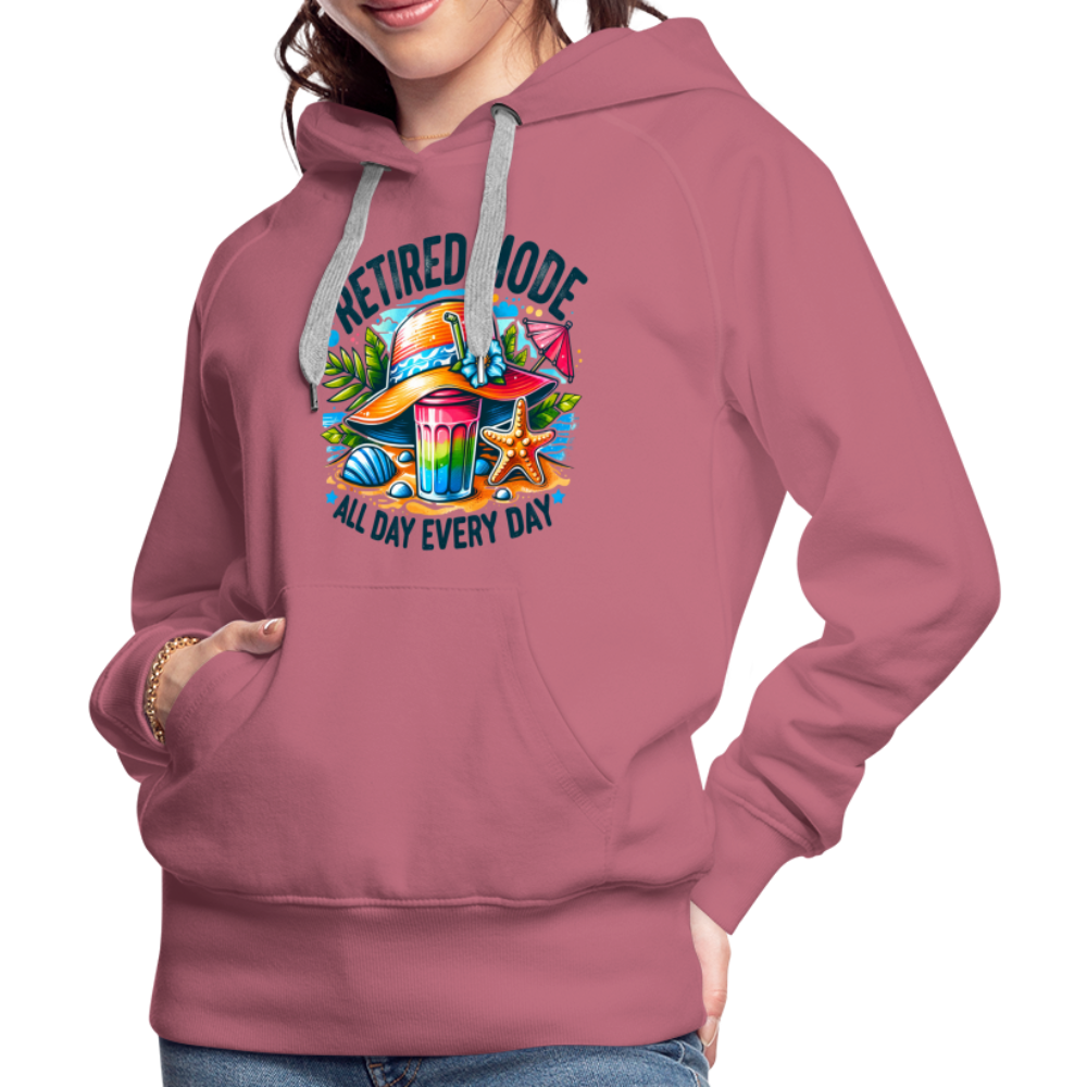Retired Mode Women’s Premium Hoodie (All Day Every Day) Color: white