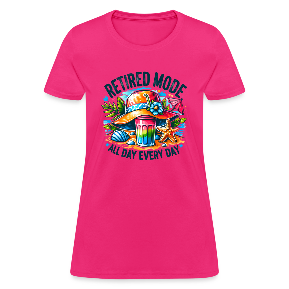 Retired Mode Women's Contoured T-Shirt (All Day Every Day) Color: heather coral