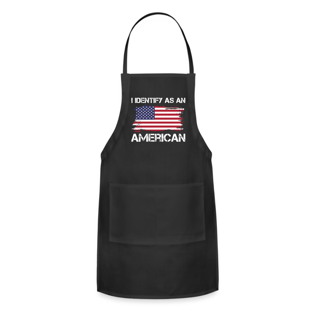 I Identify as an American Adjustable Apron Color: black
