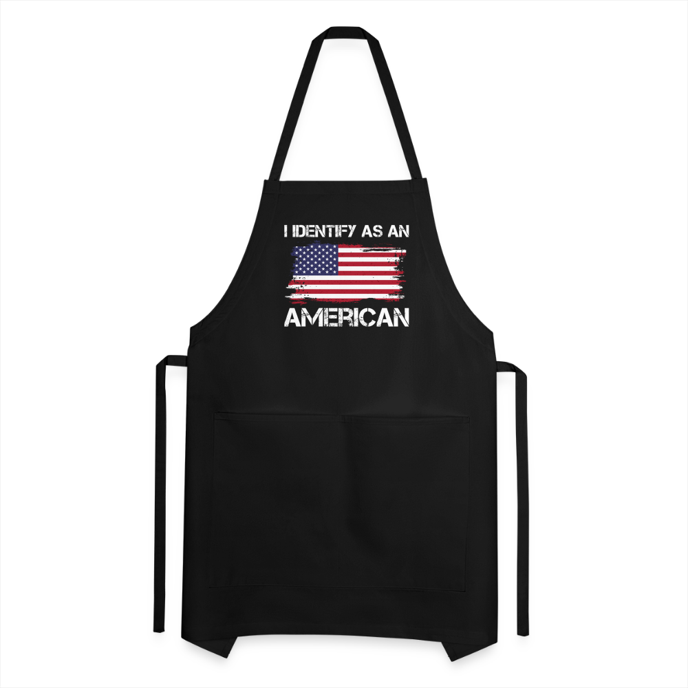 I Identify as an American Adjustable Apron Color: charcoal