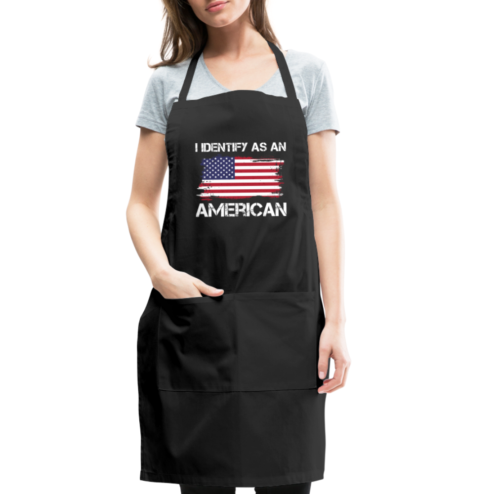 I Identify as an American Adjustable Apron Color: charcoal