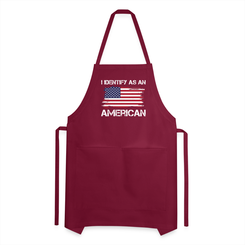 I Identify as an American Adjustable Apron Color: charcoal