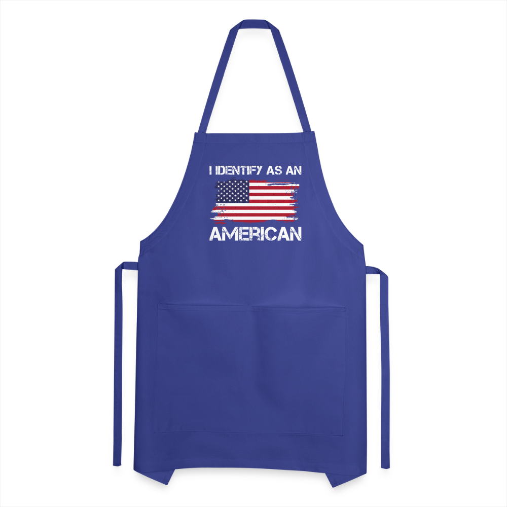 I Identify as an American Adjustable Apron Color: charcoal