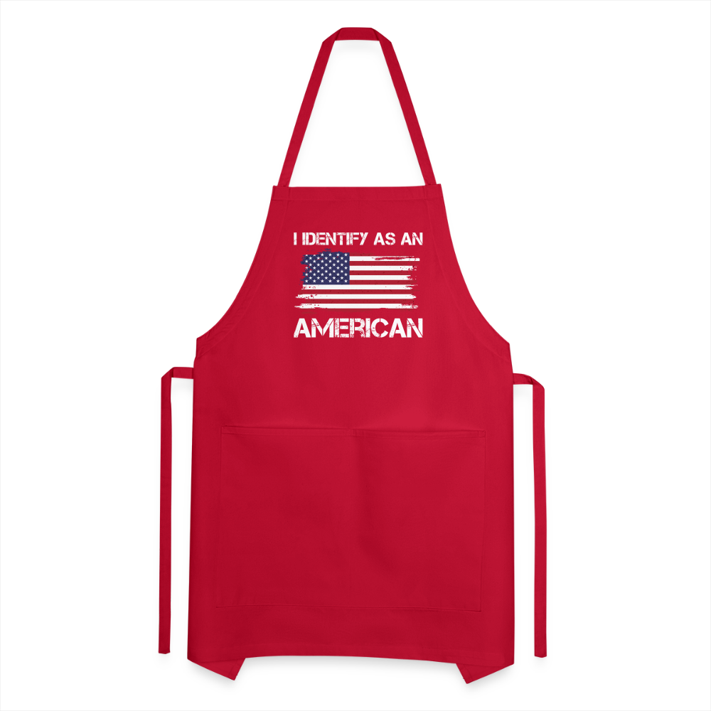 I Identify as an American Adjustable Apron Color: charcoal