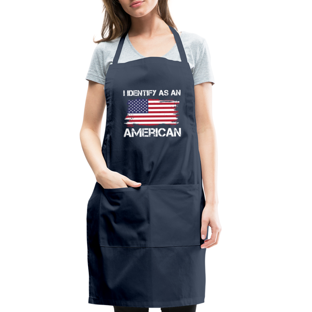 I Identify as an American Adjustable Apron Color: charcoal