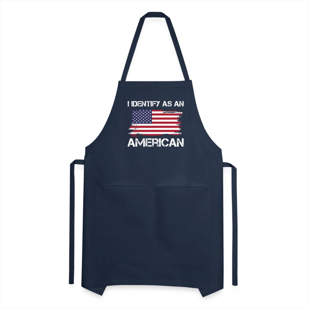 I Identify as an American Adjustable Apron Color: charcoal