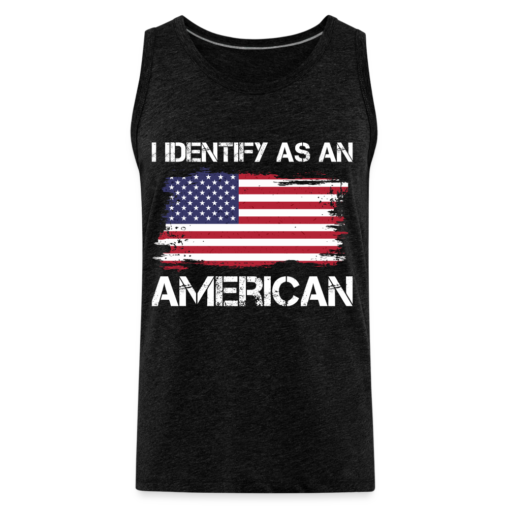 I Identify as an American Men’s Premium Tank Top Color: charcoal grey