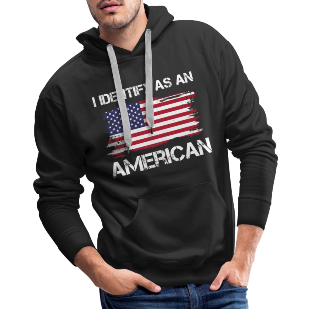 I Identify as an American Men’s Premium Hoodie Color: charcoal grey