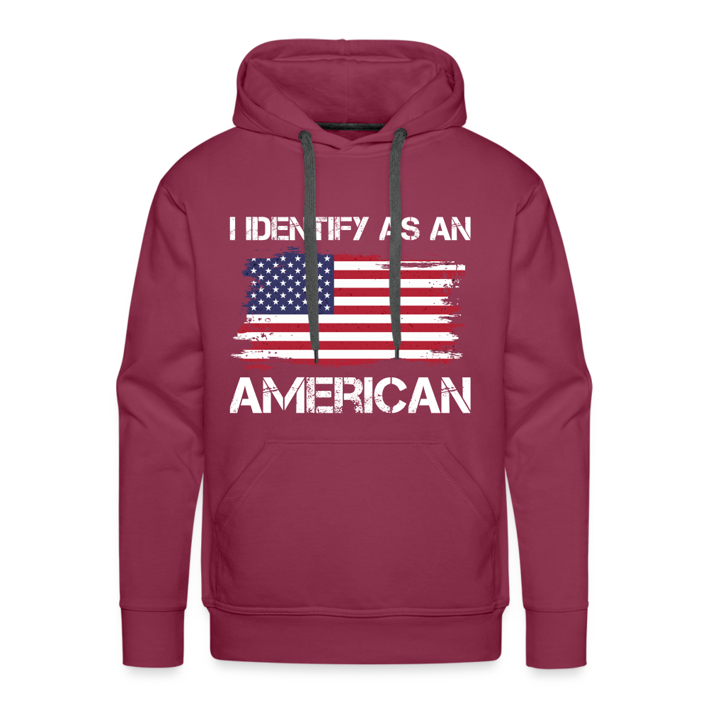 I Identify as an American Men’s Premium Hoodie Color: charcoal grey