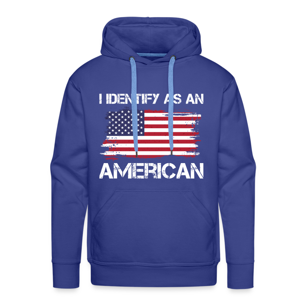 I Identify as an American Men’s Premium Hoodie Color: royal blue