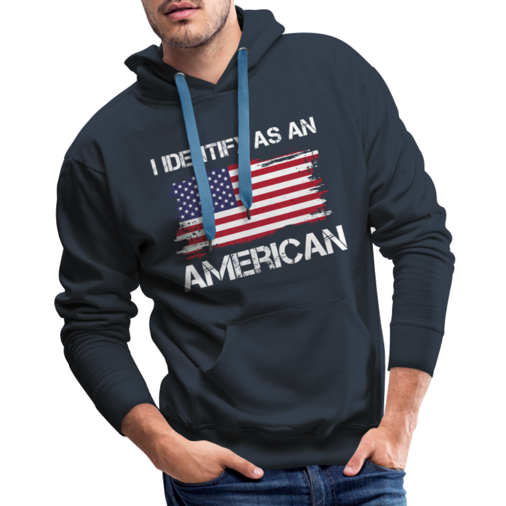 I Identify as an American Men’s Premium Hoodie Color: navy