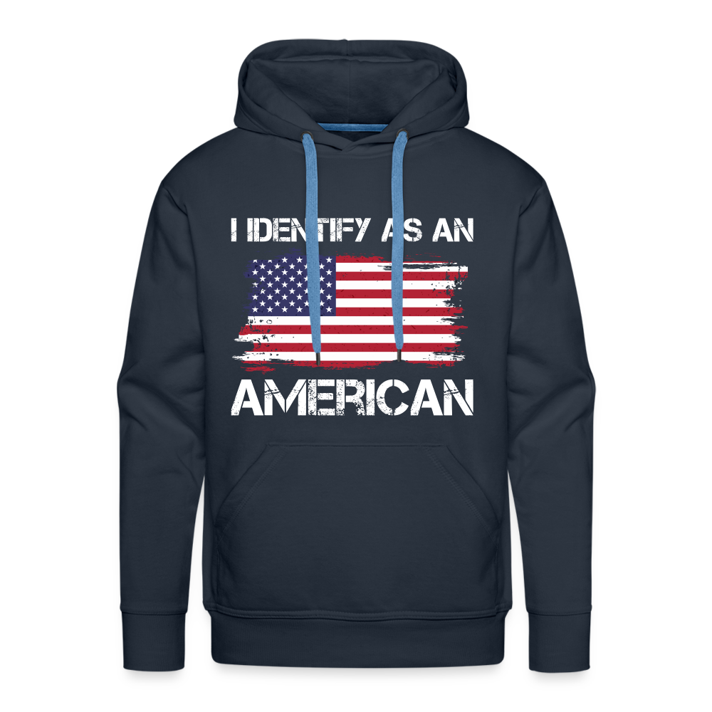 I Identify as an American Men’s Premium Hoodie Color: charcoal grey