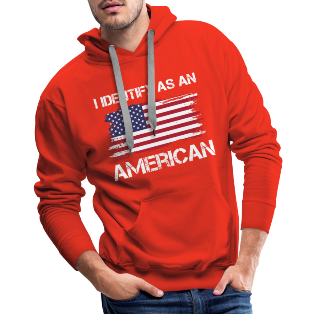 I Identify as an American Men’s Premium Hoodie Color: charcoal grey
